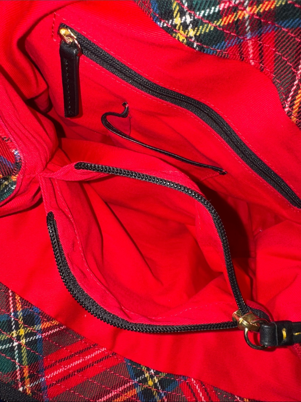 Dooney & Bourke Bag Red Tartan Plaid Holiday Tote - Picture 13 of 17